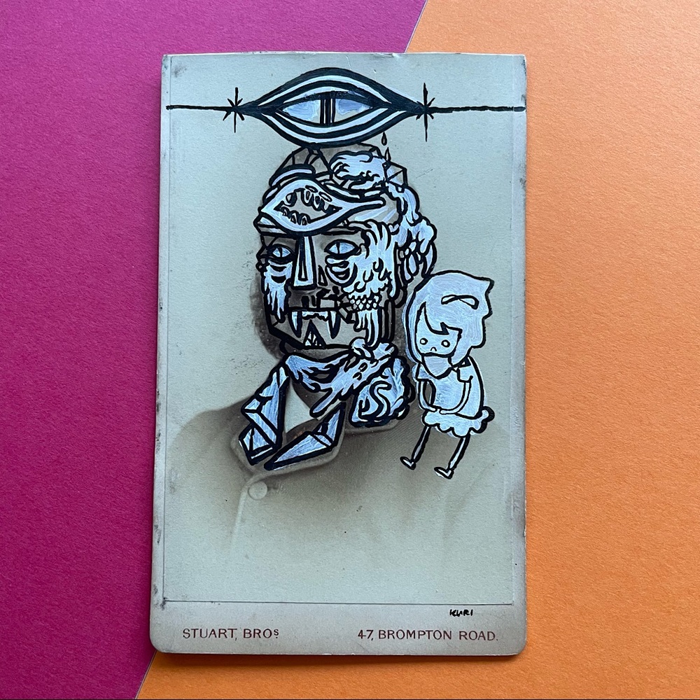 Altered art - Antique CDV - Whata weirdo